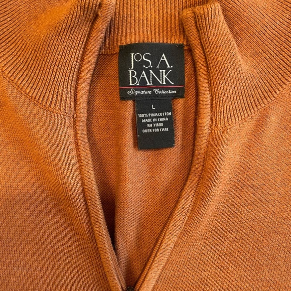 Jos. A Bank — 100% Pima cotton quarter zip sweater - Picture 2 of 2